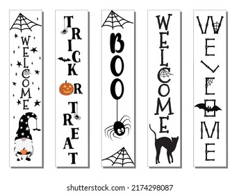 Halloween Porch Sign Bundle, Halloween Welcome Sign Set