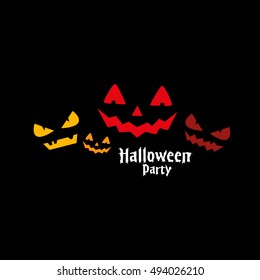 Halloween post card with pumpkins