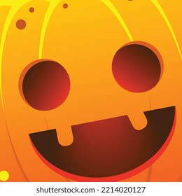 halloween postcard with cute pumpkin vector illustration