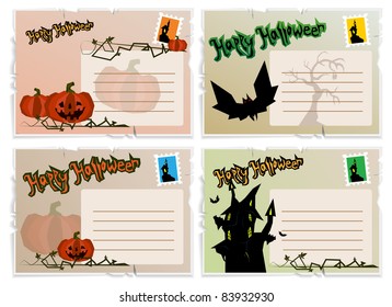 Halloween postcard set