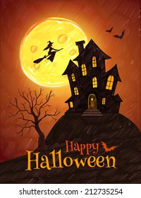 Halloween postcard. Vector illustration.