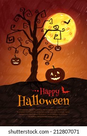 Halloween postcard. Vector illustration.