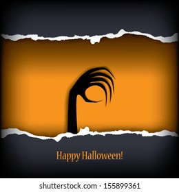 Halloween postcard vector illustration with scary theme and space for text