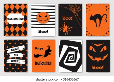 Halloween postcards. Vector illustration