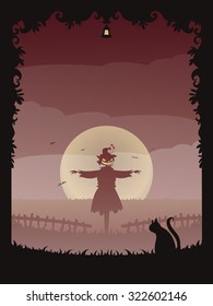 Halloween poster 05 with copyspace to put your text in editable vector file