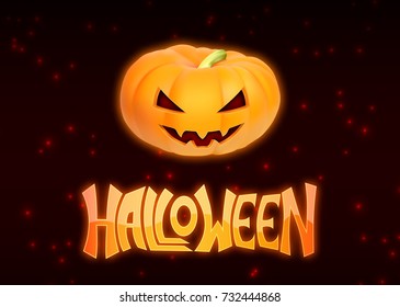 Halloween poster. 3d illustration. EPS10 vector