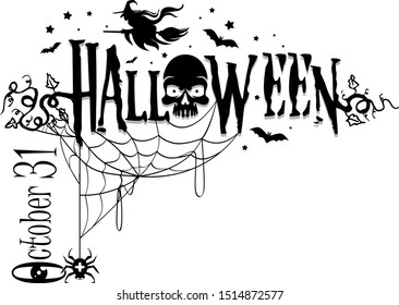 Halloween poster - angular design element with horror elements