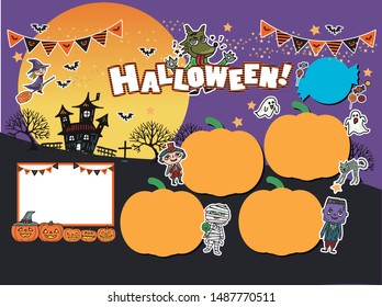 halloween poster, background with pumpkin