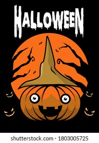 Halloween poster background with pumpkin