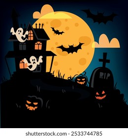 Halloween poster Background for social media templets
