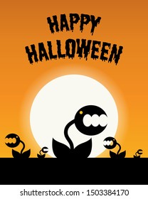 Halloween poster background. Vector illustration.