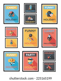 Halloween poster banner design flat background set, eps10