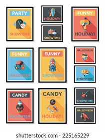 Halloween poster banner design flat background set, eps10