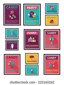Halloween poster banner design flat background set, eps10