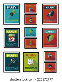 Halloween poster banner design flat background set, eps10