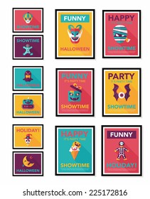 Halloween poster banner design flat background set, eps10