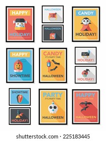 Halloween poster banner design flat background set, eps10