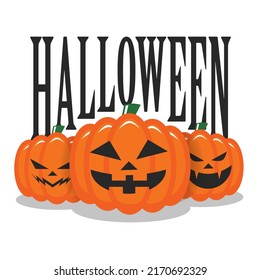 Halloween Poster Banner with illustration of 3 Jack o lantern with different expression  background layout editable 