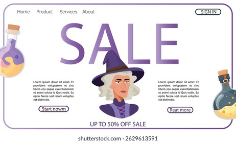 Halloween for poster, banner, website, advertising. Flat vector clipart, illustration with isolated background.