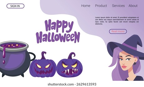 Halloween for poster, banner, website, advertising. Flat vector clipart, illustration with isolated background.
