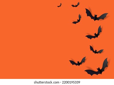 Afiche De Halloween Con Murciélago Negro Con Malla De Gradiente, Ilustración Vectorial