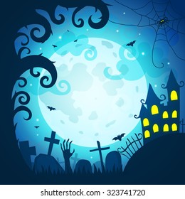 Halloween poster and card. Vector art illustration.