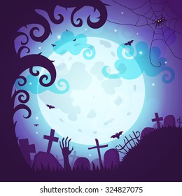 Halloween poster and card. Vector art illustration.