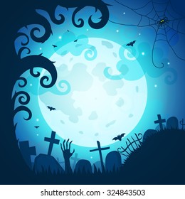 Halloween poster and card. Vector art illustration.