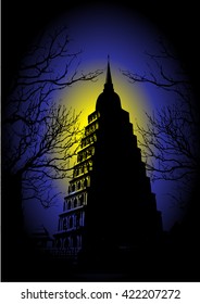 Halloween poster and card. Vector art illustration.