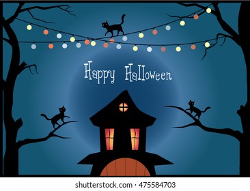 Halloween poster, card, Vector illustration