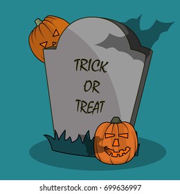 Halloween poster in cartoon style for web, print and creative design