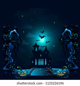 Halloween poster with castle
