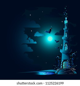Halloween poster with castle