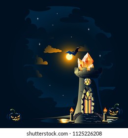 Halloween poster with castle