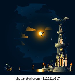 Halloween poster with castle