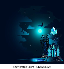 Halloween poster with castle
