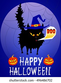 Halloween poster , cat