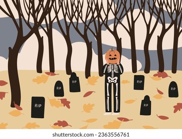 Halloween poster with characters and pets in costumes, October festival printable card, Outdoor party wall art print, Flat style vector illustration clipart, Digital download, witch ghost cat dog.