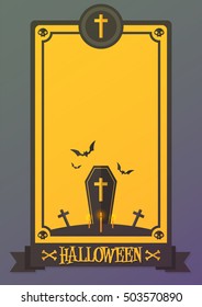 Halloween Poster Coffin Vector Illustration