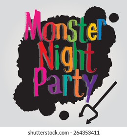 Halloween poster colorful  Vector Illustration.
