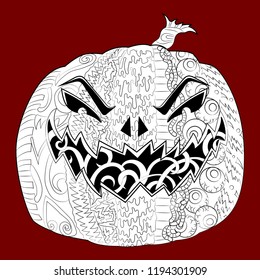Halloween poster with cutted pumpkin Jack Lantern.