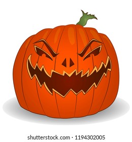 Halloween poster with cutted pumpkin Jack Lantern.