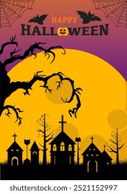 Halloween poster design vector with eps format file.