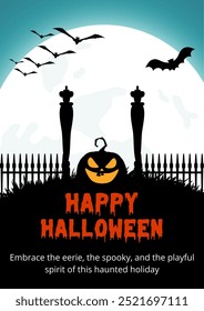 Vetor de design de cartaz de Halloween com arquivo de formato eps.