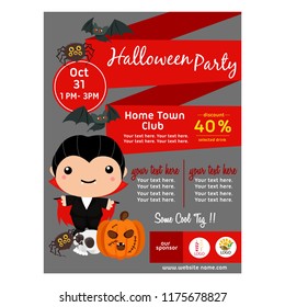 halloween poster with dracula costume