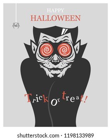 Halloween poster with Dracula vampire