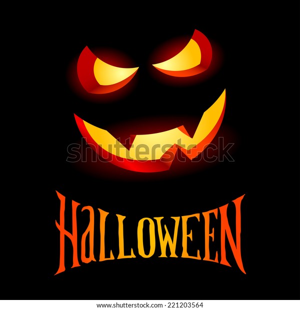 Halloween Poster Evil Smile Vector Illustration Stock Vector Royalty Free