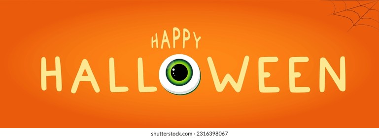 Halloween poster  eye and a spider web