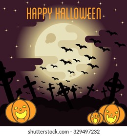 Halloween poster. Flat style
