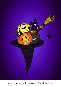 Halloween poster. Greeting card. Vector